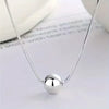 Silver Classy 10mm Beads Necklace Earrings for Women Wedding Jewelry Set - Image 5