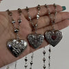 Romantic Heart Photo Locket Frame Pendant Necklace Silver Color Stainless Steel Love Heart Charms Necklaces Women Y2K Jewelry - Image 2