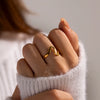 Stainless Steel Minimalist Irregular Curve Geometric Curved Ring Unisex Jewelry Gift - Image 2