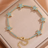 Yupsk 5 Colors Shiny Zircon Five-pointed Star Charm Bracelet for Women CZ Turquoise Party Jewelry Gift - Image 5