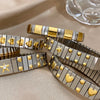 Vintage Elasticity Stainless Steel Bangles Bracelet for Women Classic Heart Square Adjustable Wristband Bangle - Image 2