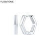 Silver Needle Double Circle Zirconia Earrings For Women Minimalism Vintage Geometry Hoop Earrings Jewelry - Image 17