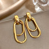 Stainless Steel Gold Silver Color Drop Earrings for Women Glossy Doublelayer U Shaped Pendant Earrings Jewelry Gifts - Image 5
