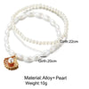 Yupsk 2pcs/set Double Layer Imitation Pearl Stackable Anklet With Shell Pendant Women Wedding Party Anklet Jewelry Gift - Image 6