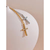 Cubic Zirconia Cross Pendant Necklace in Stainless Steel - Image 3