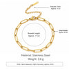 5Pcs Stackable Bracelets Women Stainless Steel Gold Plated Box/Paperclip/Beaded Link Chain Bracelet Jewelry - Image 20