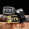 Ftw Middle Finger Men Rings Stainless Steel Punk Vintage Cool Stuff Jewelry Accessories For Women Gift - Image 1