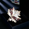 Colored Zircon Maple Leaf Shell Brooches Atmospheric Elegance Freshwater Pearl Leaf Pin Woman's Broche Accessories - Image 3