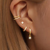 4PCS Gold Color Huggie Hoop Earrings Set for Women Tiny CZ Ear Cuff Studs Cartilage Piercing Jewelry - Image 1