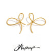 Stainless Steel Bowknot Stud Earrings Minimalist Jewelry Metal Daily Wear for Women Party - Image 1