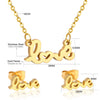 Chic Elegant Heart Indian Jewelry Sets Women Wedding Crown Steel Necklace And Earrings Bulk - Image 23
