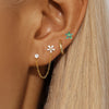 Three-Piece Floral Stud Earring Set with Linked Details - Image 2