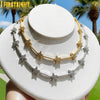 Iced Out Star Bar Link Chain Necklace Tennis Chain Paved Tiny Sparking Shiny CZ Stone Charm Choker For Women Jewelry - Image 5