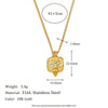 Retro Style Square Shape Star Moon Ring Necklace Gold Plated Stainless Steel Party Women Jewelry Set - Image 7