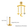 Titanium Hidden Helix Chain Earring 16G Dainty Star Moon CZ Dangle Cartilage Stud Piercing Jewelry - Image 11