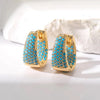 Turquoise Hoop Earrings for Women Temperament Gold Color Plated Micro-Intact Blue Zircon Party Ear Accessories - Image 12