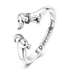 Silver Open Rings For Woman Iris Flower Cherry Feather Dog Horse Adjustable Cocktail Rings Party Jewelry - Image 15