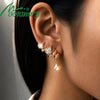Minimalism Brass Twisted Pear Hoop Earring Women Gold Double Plated Marquise Contour Droplet Huggies Earring - Image 1