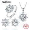 Silver Snowflake Necklaces Earrings Rings Gifts Jewelry - Image 12