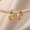 Heart Stainless Steel Earrings for Women Zircon Gold Color Hoop Earring Aesthetic Ear Piercing Jewelry Accessories - Image 7