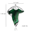 Vintage Charm Elf Green Leaf Necklace Elven Pin Brooch Pendant Necklace Women Alloy Chain Earrings Jewelry Gifts - Image 1