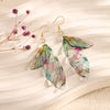 Rainbow Gradient Color Resin Double Butterfly Wings Long Drop Earrings for Women Gold Plated Alloy Wedding Jewelry - Image 8