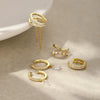 Silver Zircon Double layer Clip Earrings Women 1Piece No Piercing Earring Party Jewelry - Image 3