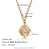 Marble Sun Pattern Round Mini Turquoise Eye Retro Round Coin Rectangular Snake Chain Freshwater Pearl Necklace - Image 9