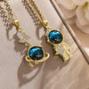 2Pcs/Set Planet Universe Moon Series CZ Pendant Necklace Sliver Gold Color Titanium Steel Chain Choker Jewelry Gift - Image 8
