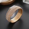 Rhinestone Upper Arm Bracelet Gold Color Punk Full Shiny Rhinestone Bangles Silver Color Coil Swirl Spiral Shape Armband Cuff - Image 2