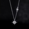 Silver Zircon Star Pendant Choker Necklace For Women Classic Jewelry Light Advanced Accessories - Image 1