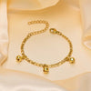 Gold Plated Anklets Stainless Steel, Dainty Bell Charm Adjustable Figaro Chain Link Ankle Gifts - Image 4