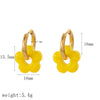 Colorful Small Flower Stainless Steel Charms Earring Gold Plated Circle Ear Buckle Hoop Earrings Jewelry for Women - Image 10