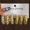 Gold Color Twisted C Shape Tear Drop Earrings Set for Women Metal Geometric Circle Earrings Jewelry - Image 9
