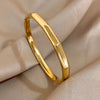 Simple Office Facet 316L Stainless Steel Cuff Bangle Bracelets For Women Man Unisex Unique Gold Silver Color Jewelry - Image 1