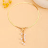 Imitation Pearl Tassel Flat Snake Bone Necklace For Women Personalized Daily Accessory Party Jewelry Birthday Gifts - Image 4