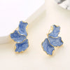 Sweet Geometric Enamel Gold Color Flower Stud Earrings Women Elegant Jewelry Fresh Blue Green White Red Pink Earrings - Image 4