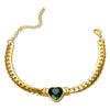Love Heart Zircon Necklace Bracelet Dubai Cuban Chain Jewelry Set For Women Stainless Steel Gold Color Plated - Image 9