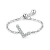 Silver 26 English Letters Adjustable Chain Finger Rings For Women Wedding Anniversary Jewelry - Image 28