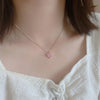 3pcs Y2k Heart-shaped Zircon Pink Crystal Pendant Earrings Necklaces Set for Women Heart Elegant Party - Image 2