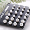 Korean Women Earrings 12 Pair/Set Beige White Pearl Simple Earrings Wedding Jewelry For Gift Valentine's Day gift - Image 1