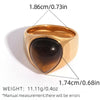 Brown Stone Stainless Steel Ring Oval Alpaca Rings For Women Adjustable Stacked Rings Ladies' Jewelry Gifts For Her - Image 10