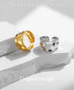 MODIAN 925 Sterling Silver Irregular Texture Stackable Finger Ring Wide Style Adjustable Fine Jewelry For Women