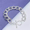 silver bracelet double ring bracelet women engagement jewelry gift - Image 2