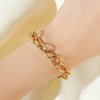 Woven Link Stainless Steel Bracelet with Gold Tone Finish - Image 23