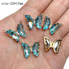5pcs/lot Colorful Crystal Butterfly Pendant Glass Gradient Charms For Korean Women Necklace Choker Jewelry Accessories - Image 7