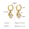 Gold Plated Stainless Steel Huggie Hoop Earrings for Women Chic Vintage Natural Stone Charms Jewelry - Image 16