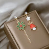 Christmas Red Dangle Earrings For Women Rhinestone Snowflake Pearl Earring Christmas Party Festival Year Jewelry - Image 11