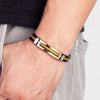 Stainless Steel Bracelet Men Women Wristband Black Grooved Rudder Mesh Chain Insert Gothic Wristband Stylish Bangle Accessories - Image 2