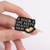 Agigressively Readind Enamel Pins Late Night Reader Club Constant Reader Brooch Lapel Badges Bookworm Jewelry Gift for Friends - Image 5